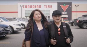 Dawn and Richard Wilson standing infant of Canadian Tire